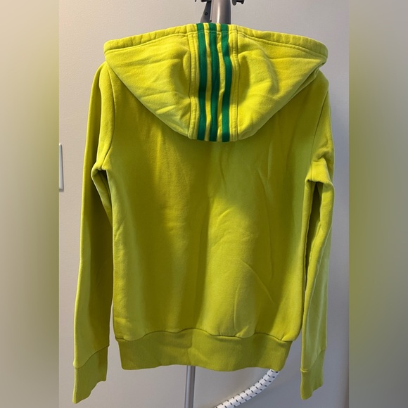 COPY - Women’s Adidas Hooded Zip Sweatshirt - Lime Green - Picture 2 of 4